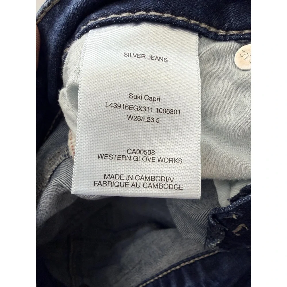 Silver Jeans Co Suki Capri Jeans Womens 26 Blue Med Wash Mid Rise 26x23.5 Denim